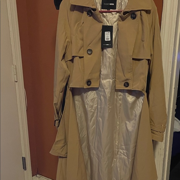 Fashion Nova Beige Trench Coat - Picture 1 of 8